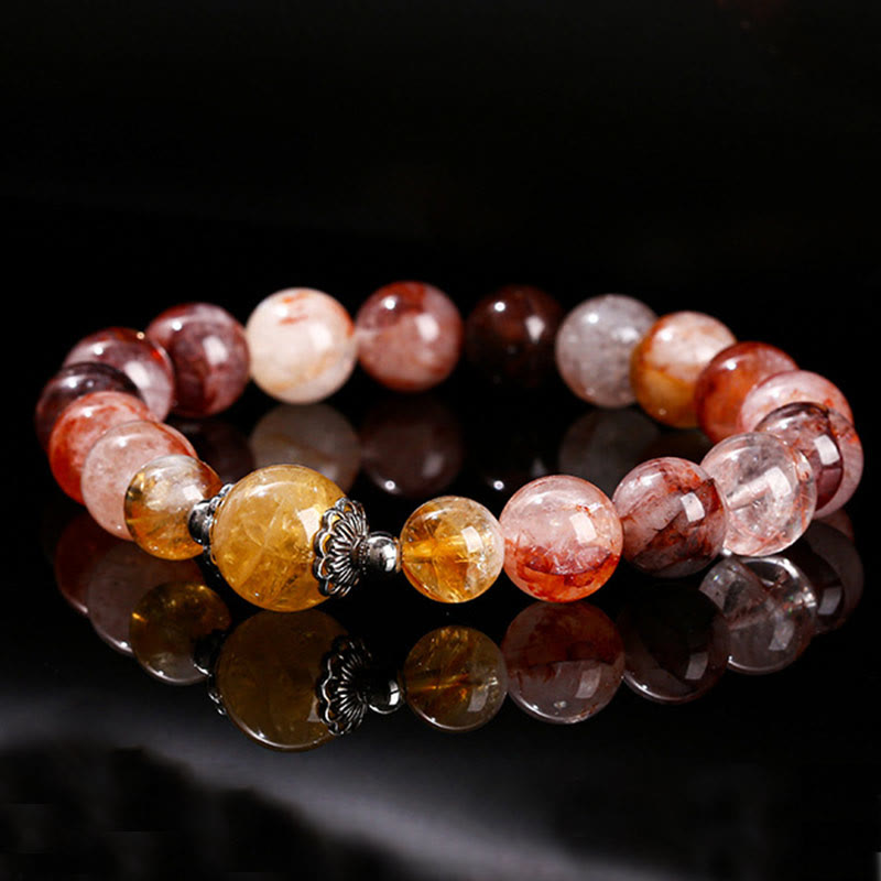 Buddha Stones Natural Red Hematoid Quartz Beads Balance Bracelet