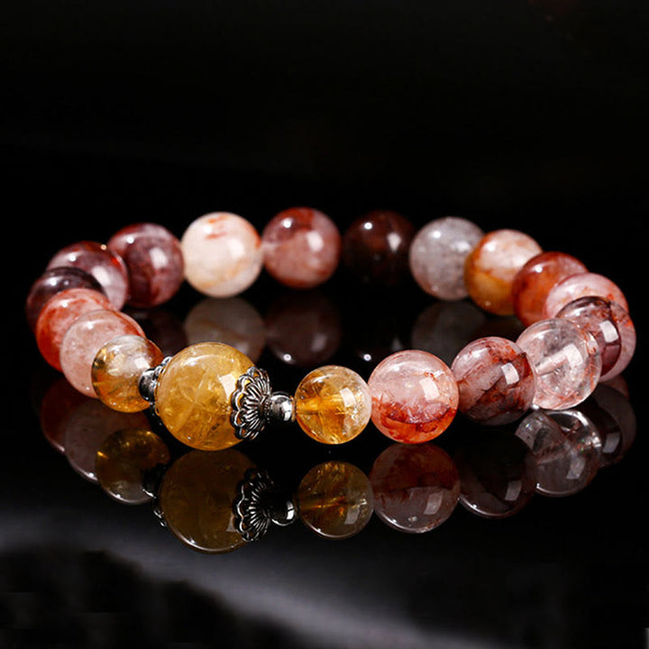 Buddha Stones Natural Red Hematoid Quartz Beads Balance Bracelet