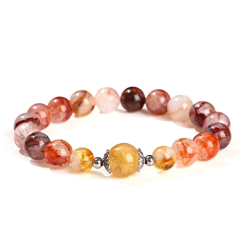 Buddha Stones Natural Red Hematoid Quartz Beads Balance Bracelet