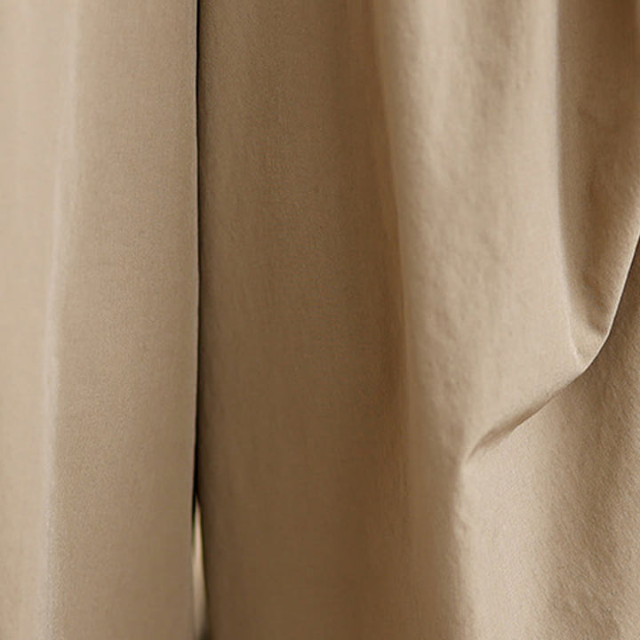 Buddha Stones Summer Irregular Pleating Design Cotton Women's Wide Leg Pants With Pockets - image 6