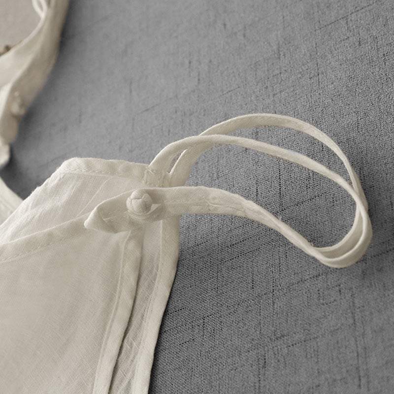 Buddha Stones Summer Plain Adjustable Strap Design Women's Cotton Linen Vest Waistcoat - image 10