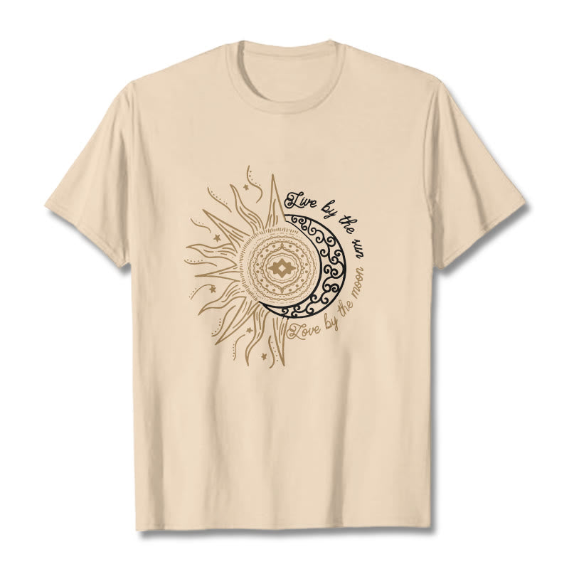 Buddha Stones Live By The Sun Love By The Moon Tee T-shirt - Bisque - 2XL - image 9