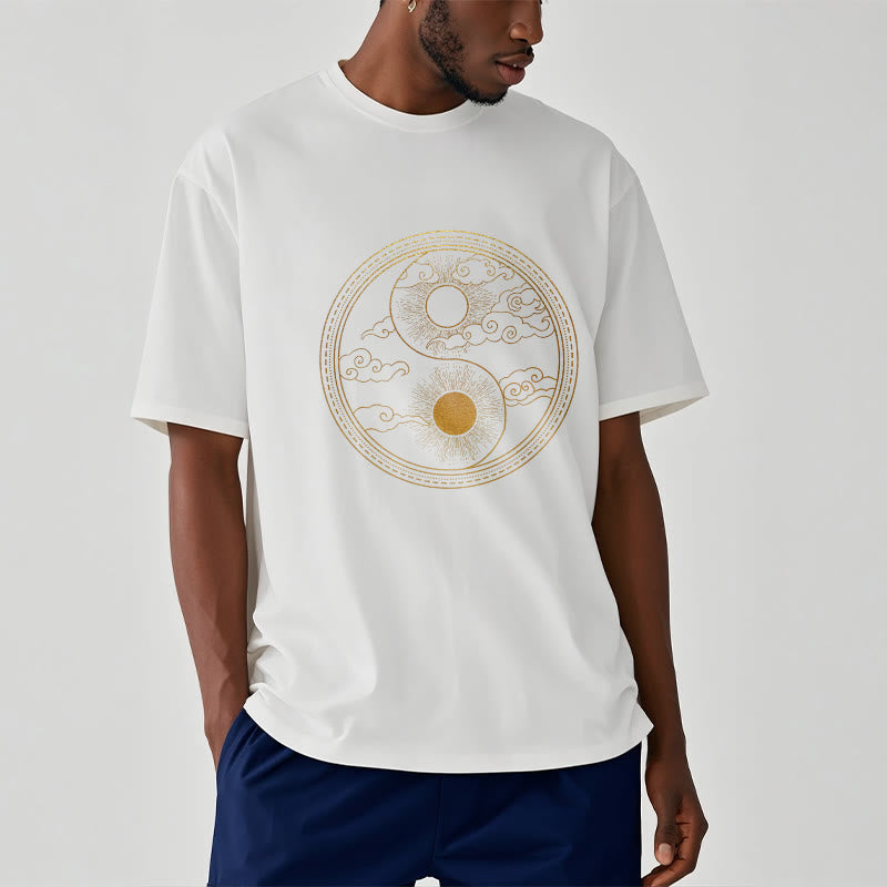 Buddha Stones Yin Yang Sun Auspicious Clouds Tee T-shirt - image 9