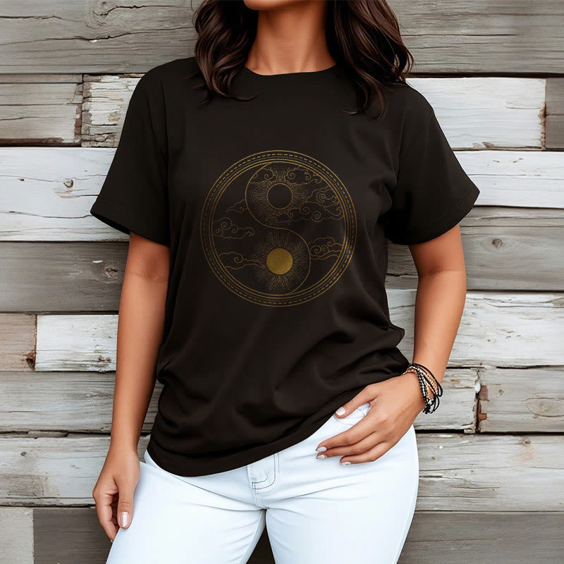 Buddha Stones Yin Yang Sun Auspicious Clouds Tee T-shirt - image 4