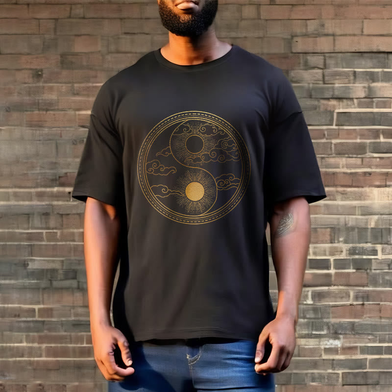 Buddha Stones Yin Yang Sun Auspicious Clouds Tee T-shirt - image 3