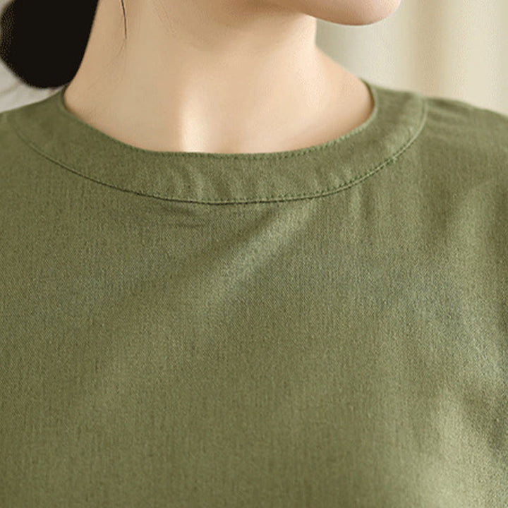 Buddha Stones Casual Plain Color Button Back Design Sleeveless Cotton Linen Midi Dress With Pockets - image 6