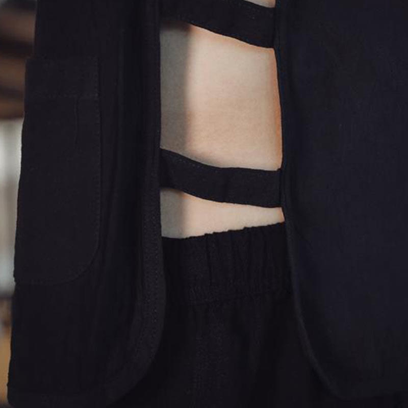 Buddha Stones Casual Chinese Frog-Button Men's Cotton Vest Waistcoat With Pockets