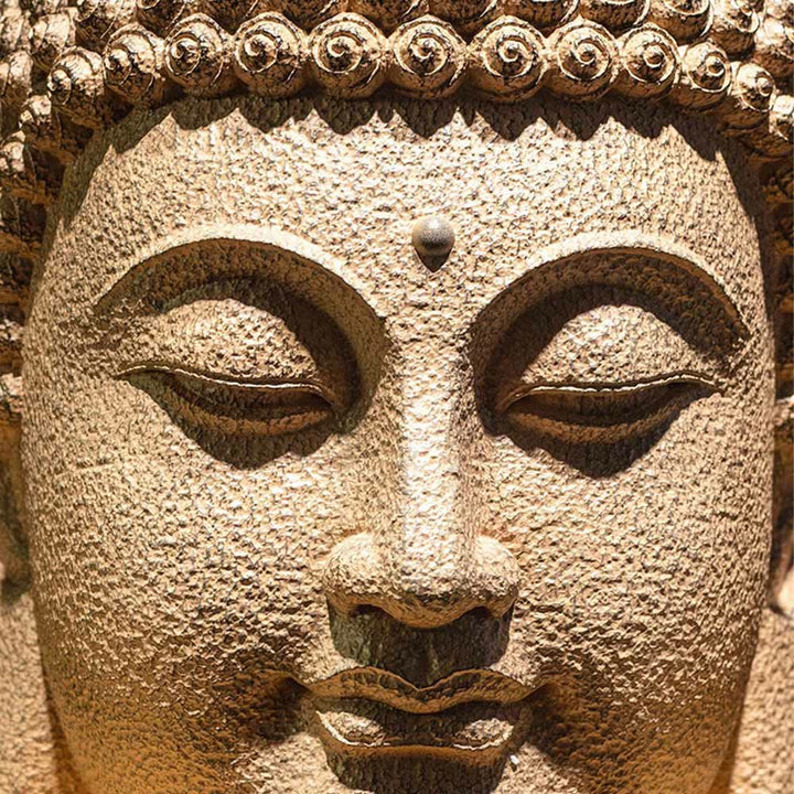 Buddha Stones Closed Eyes Meditating Buddha Head Resin Statue Zen Home Decoration 42*30*30cm - image 9