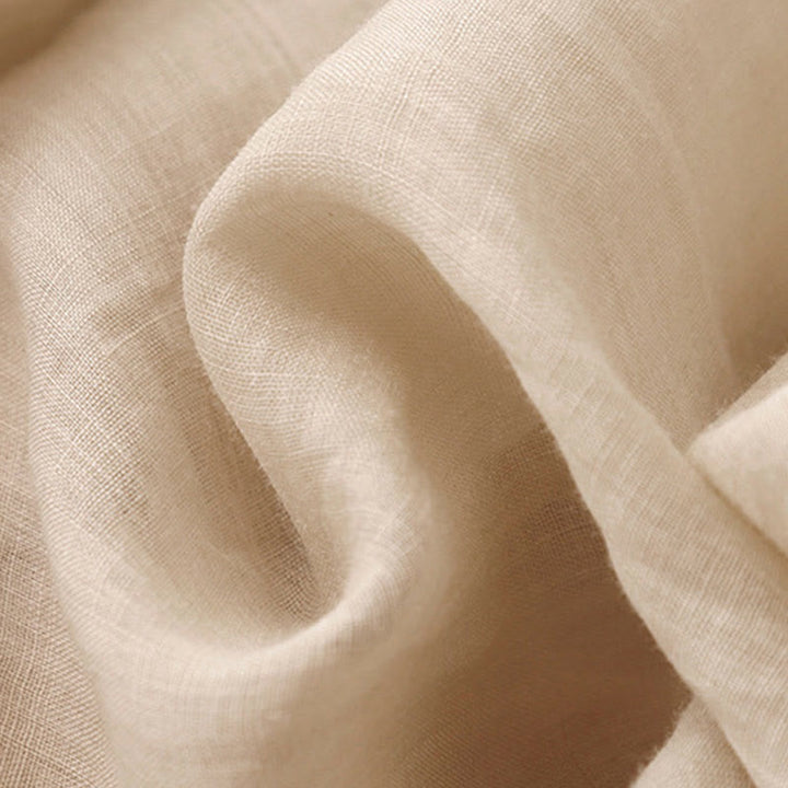 Buddha Stones Geometric Embroidery Elastic Waist Women's Cotton Linen Wide Leg Pants With Pockets - image 19