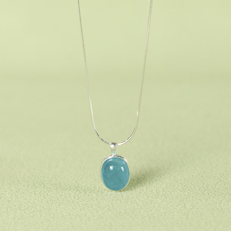 Buddha Stones 925 Sterling Silver Aquamarine Healing Clavicle Chain Necklace Pendant - image 2