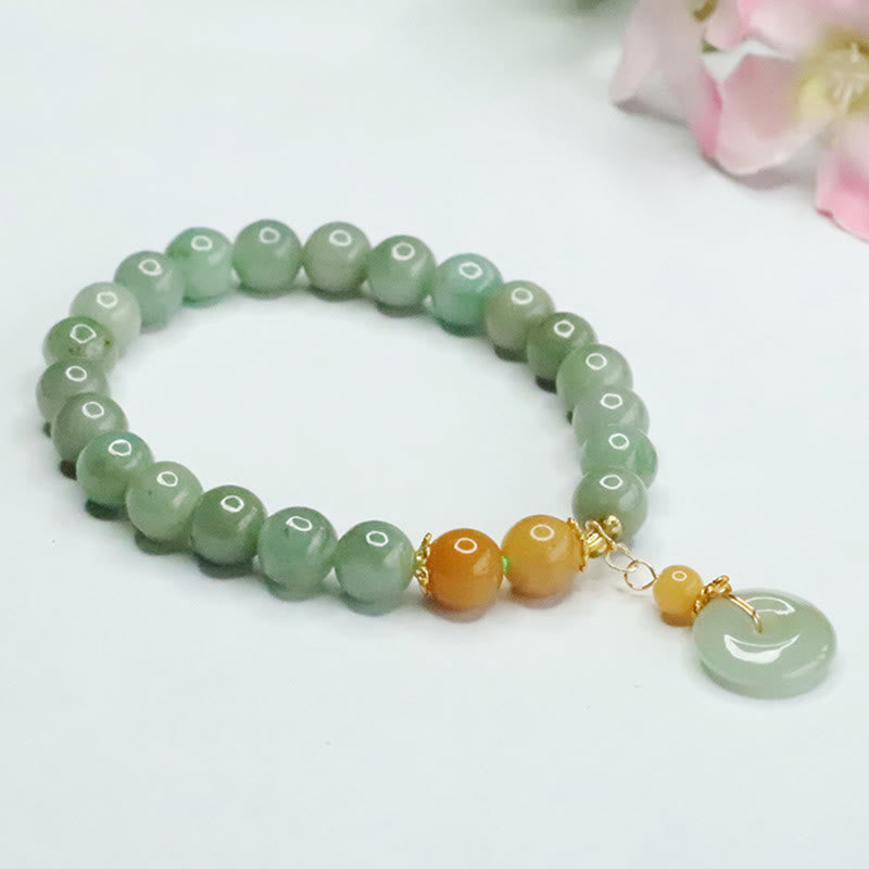 Buddha Stones Jade Beads Peace Buckle Prosperity Abundance Bracelet - image 1