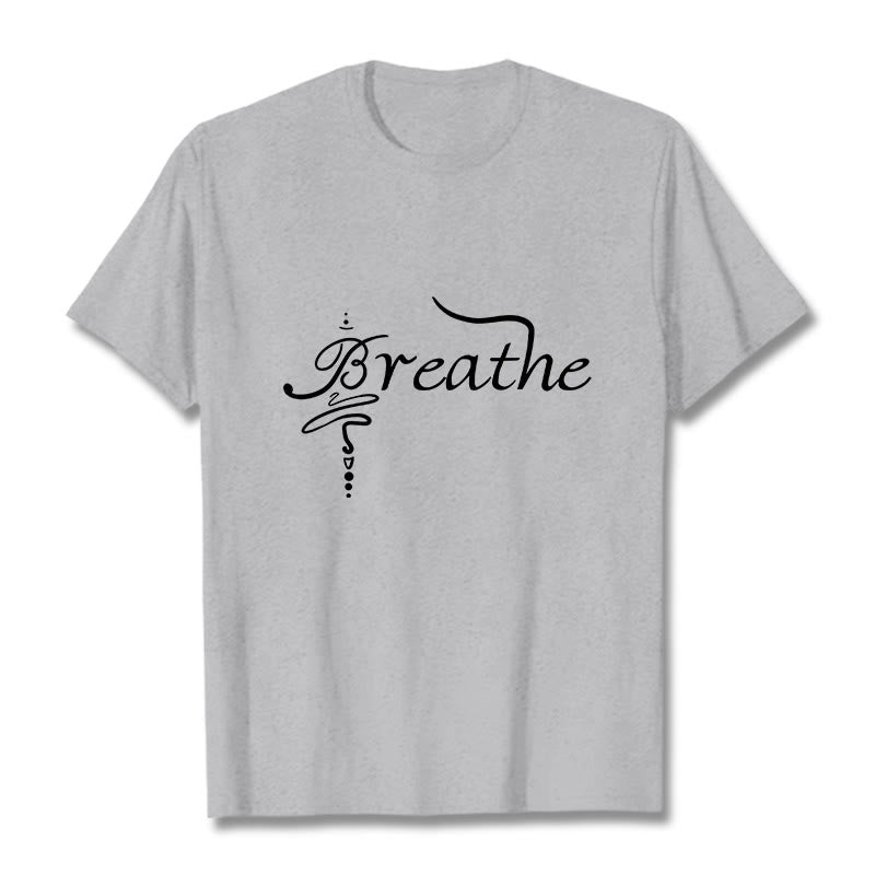 Buddha Stones Breathe Word Tee T-shirt - LightGrey - 2XL - image 20