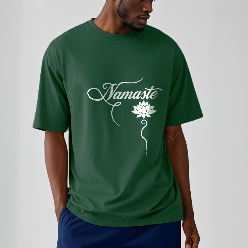 Buddha Stones HELLO Hindi Lotus Tee T-shirt - image 1