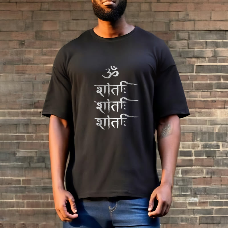 Buddha Stones OM MANTRA Sanskrit Pattern Tee T-shirt - image 5