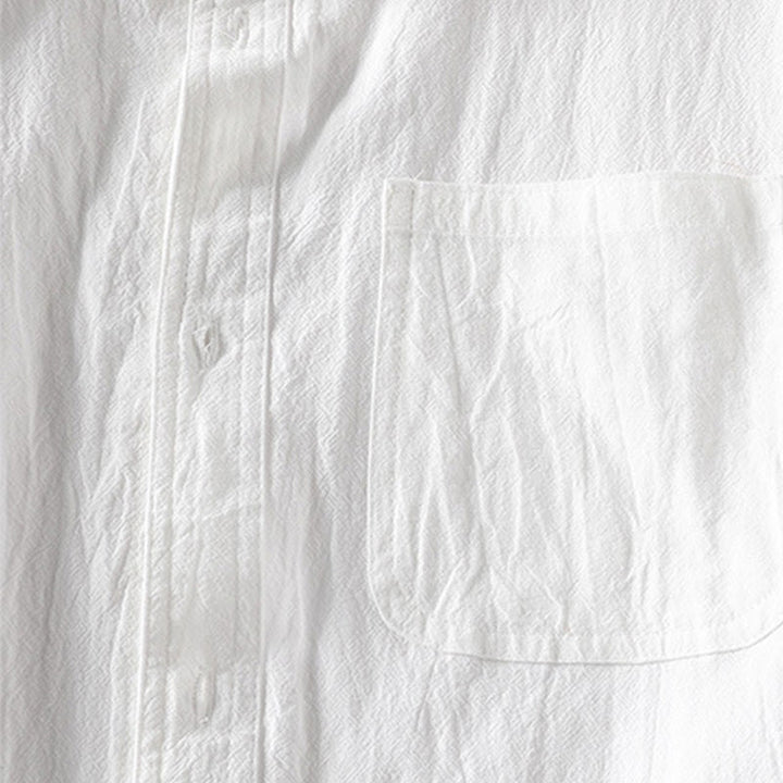 Buddha Stones Vintage Casual Plain Single Breasted Three Quarter Sleeve Men's  Shirt With Pocket - image 9