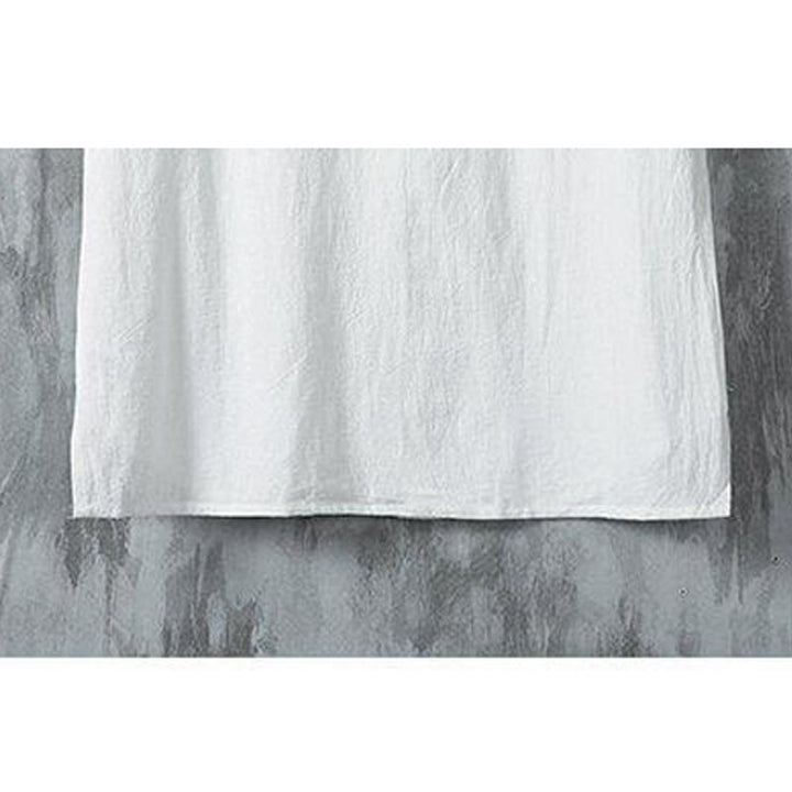 Buddha Stones Daily Casual Plain Chinese Frog-Button Men's Short Sleeve Cotton Linen Shirt - image 7