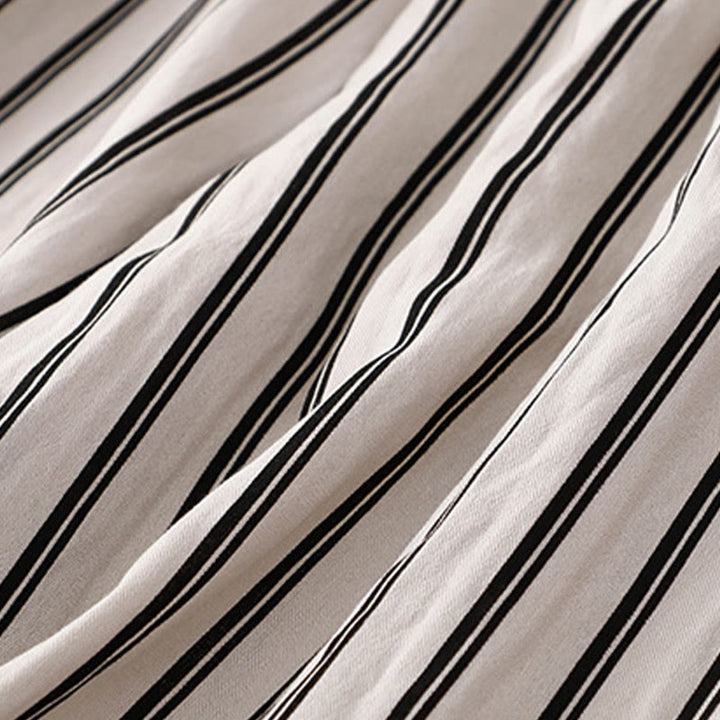 Buddha Stones Casual Acrylic Stripe Lace-up Women's Wide Leg Pants With Pockets - image 11