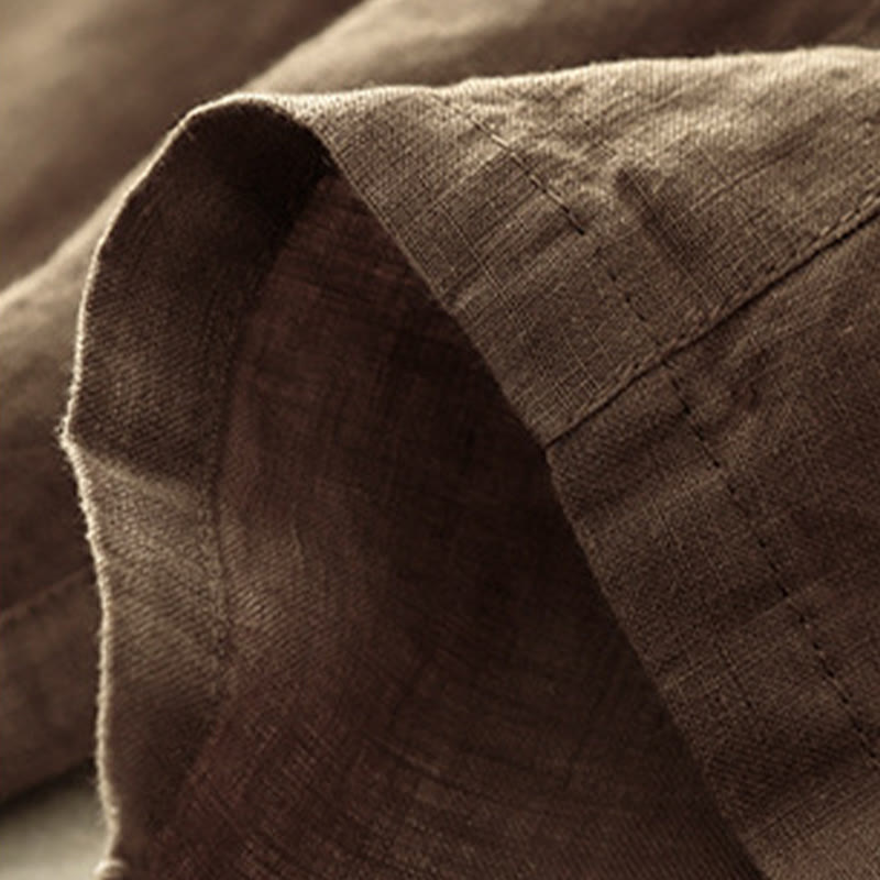 Buddha Stones Summer Plain Casual 7-8 Length Lace-up Women's Cotton Linen Harem Pants With Pockets - image 6