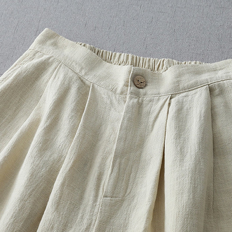 Buddha Stones Casual Plain Loose 7-8 Length Women's Polyester Wide Leg Pants With Pockets - image 2