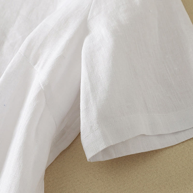 Buddha Stones Summer Casual Plain Women's V-neck Design Half Sleeve Cotton T-shirt - image 16