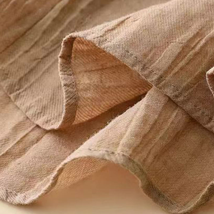 Buddha Stones Casual Plain Handmade Drawstring Waist Midi Dress Acrylic Sleeveless Dress With Pockets - image 3