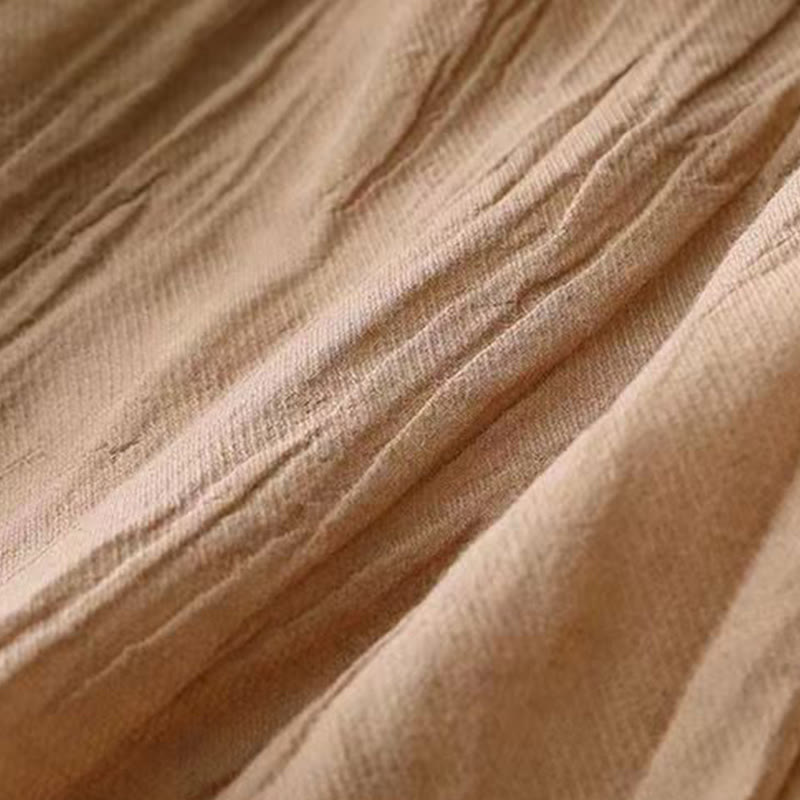 Buddha Stones Casual Plain Handmade Drawstring Waist Midi Dress Acrylic Sleeveless Dress With Pockets - image 7