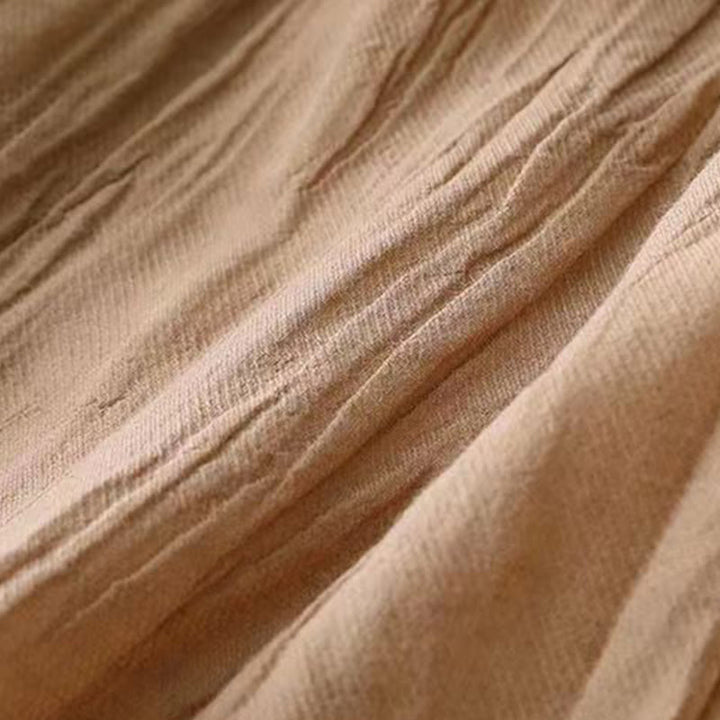 Buddha Stones Casual Plain Handmade Drawstring Waist Midi Dress Acrylic Sleeveless Dress With Pockets - image 7