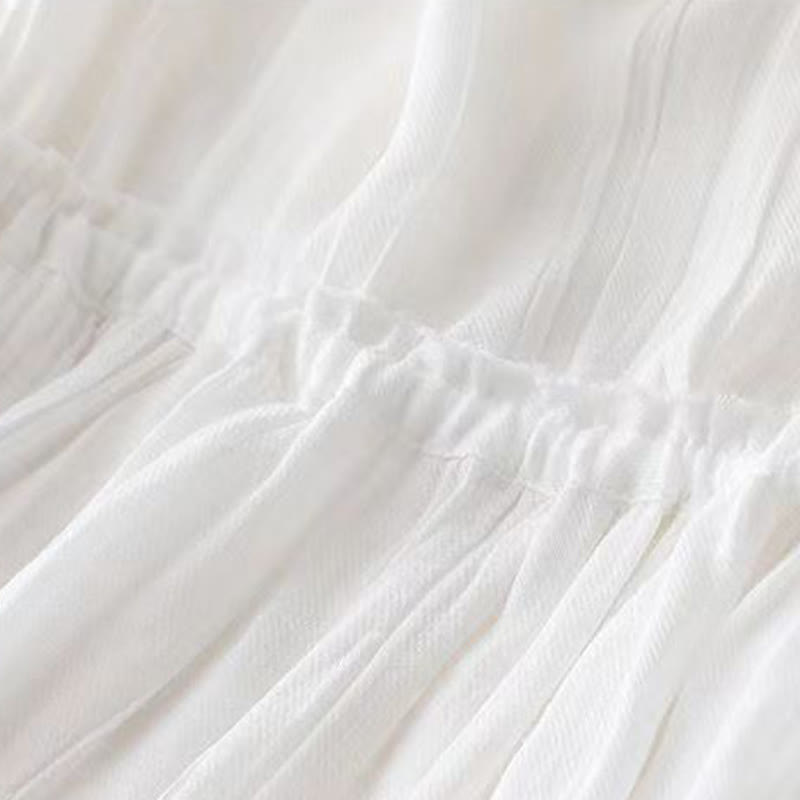 Buddha Stones Casual Plain Handmade Drawstring Waist Midi Dress Acrylic Sleeveless Dress With Pockets - image 12