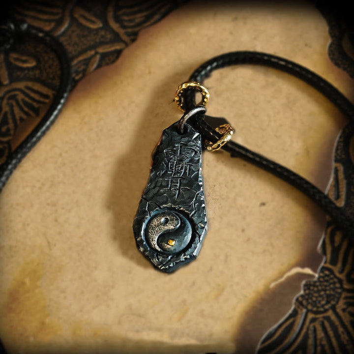 Buddha Stones 999 Sterling Silver 24k Gold Big Dipper Yin Yang Design Harmony Necklace Pendant - image 2