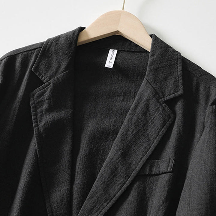 Buddha Stones Long Sleeve Button Placket Design Men's Cotton Linen Jacket Shirt With Pockets - image 17