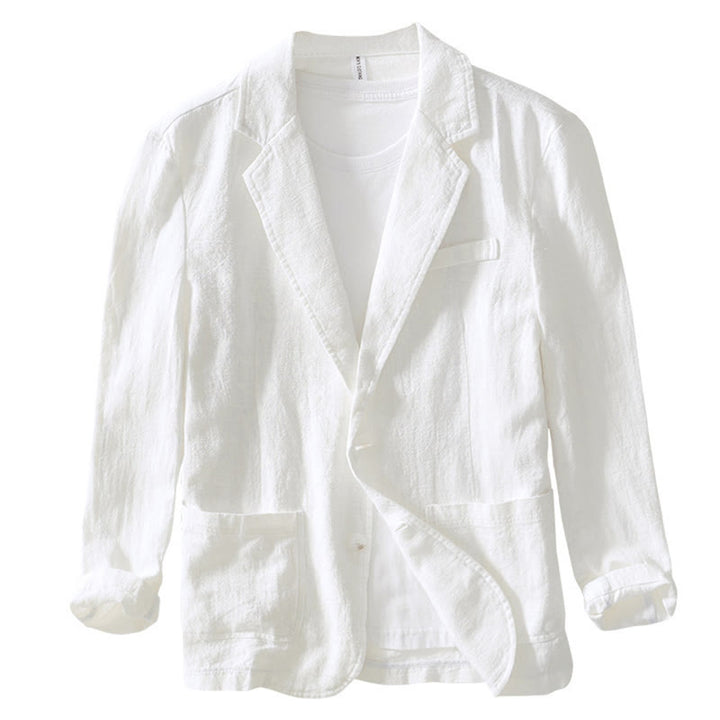 Buddha Stones Long Sleeve Button Placket Design Men's Cotton Linen Jacket Shirt With Pockets - image 9