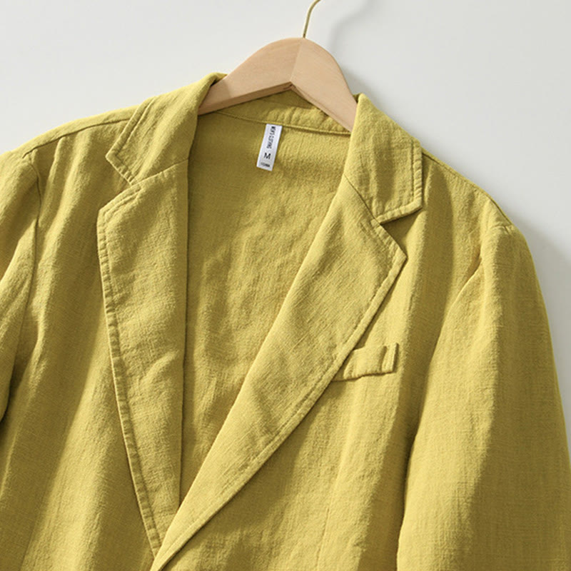 Buddha Stones Long Sleeve Button Placket Design Men's Cotton Linen Jacket Shirt With Pockets - image 23