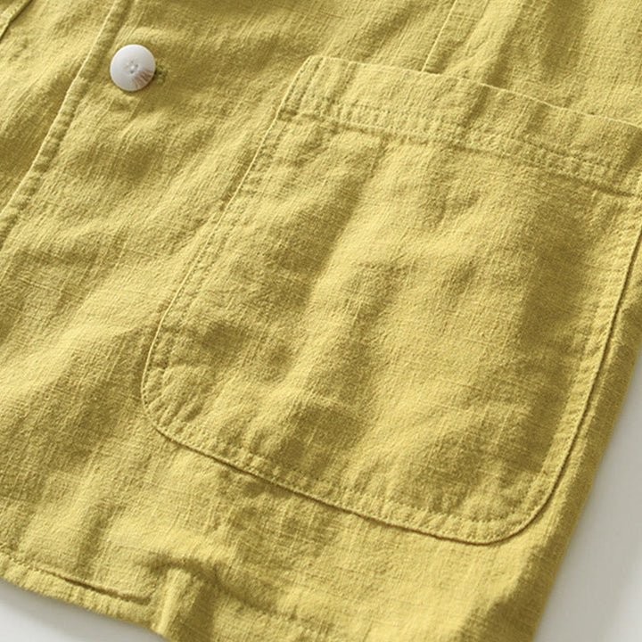 Buddha Stones Long Sleeve Button Placket Design Men's Cotton Linen Jacket Shirt With Pockets - image 24