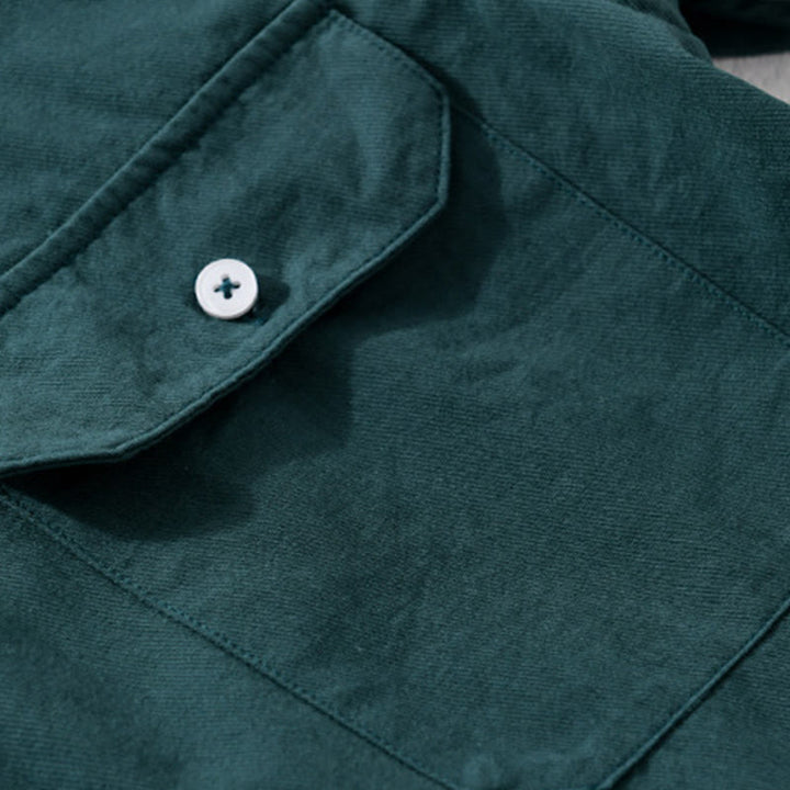 Buddha Stones Daily Casual Pure Color Lapel Men's Short Sleeve Cotton Linen Shirt With Pockets - image 10
