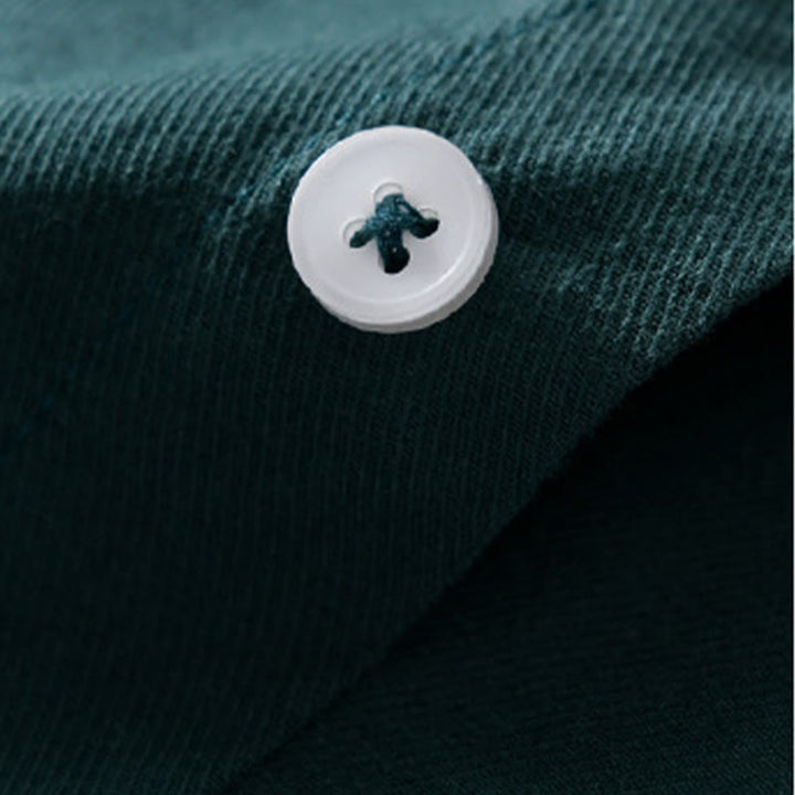 Buddha Stones Daily Casual Pure Color Lapel Men's Short Sleeve Cotton Linen Shirt With Pockets - image 11