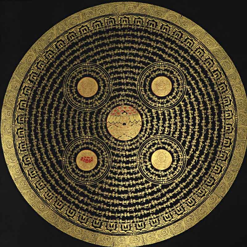 Buddha Stones Tibetan Thangka Painting Om Mani Padme Hum Scripture Handmade Decoration(Random Style) - image 7