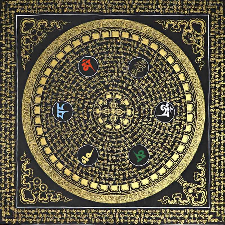 Buddha Stones Tibetan Thangka Painting Om Mani Padme Hum Scripture Handmade Decoration(Random Style) - image 11