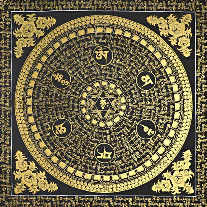 Buddha Stones Tibetan Thangka Painting Om Mani Padme Hum Scripture Handmade Decoration(Random Style) - image 9