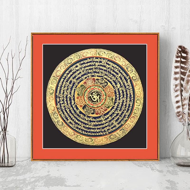 Buddha Stones Tibetan Thangka Painting Six True Words Scripture Handmade Decoration Blind Box(Random Style) - image 0