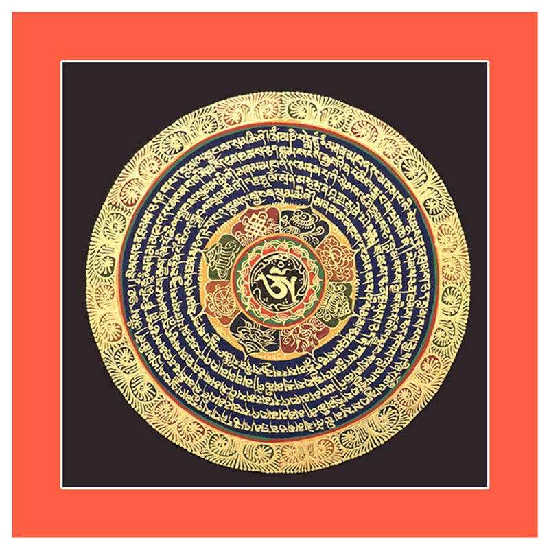 Buddha Stones Tibetan Thangka Painting Six True Words Scripture Handmade Decoration Blind Box(Random Style) - image 9