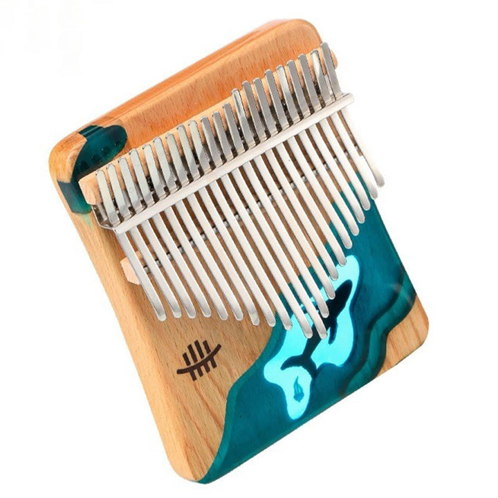 Buddha Stones Kalimba 17/21 Keys Thumb Piano Beech Wood Deep Sea Blue Whale Portable Finger Piano