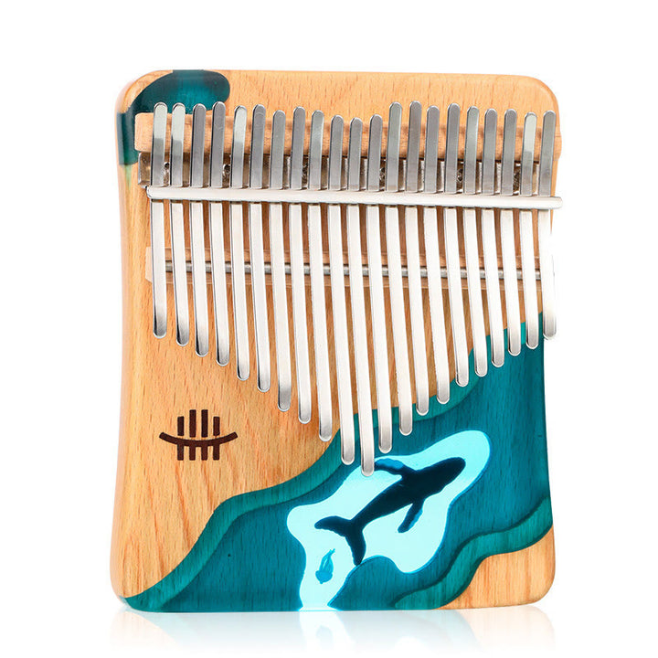 Buddha Stones Kalimba 17/21 Keys Thumb Piano Beech Wood Deep Sea Blue Whale Portable Finger Piano