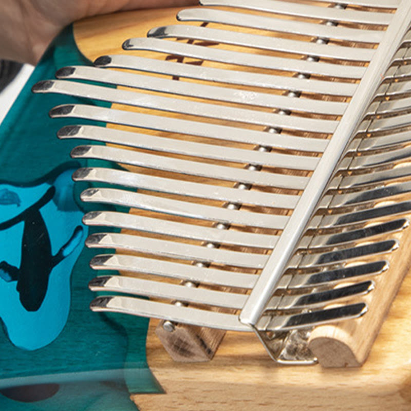 Buddha Stones Kalimba 17/21 Keys Thumb Piano Beech Wood Deep Sea Blue Whale Portable Finger Piano