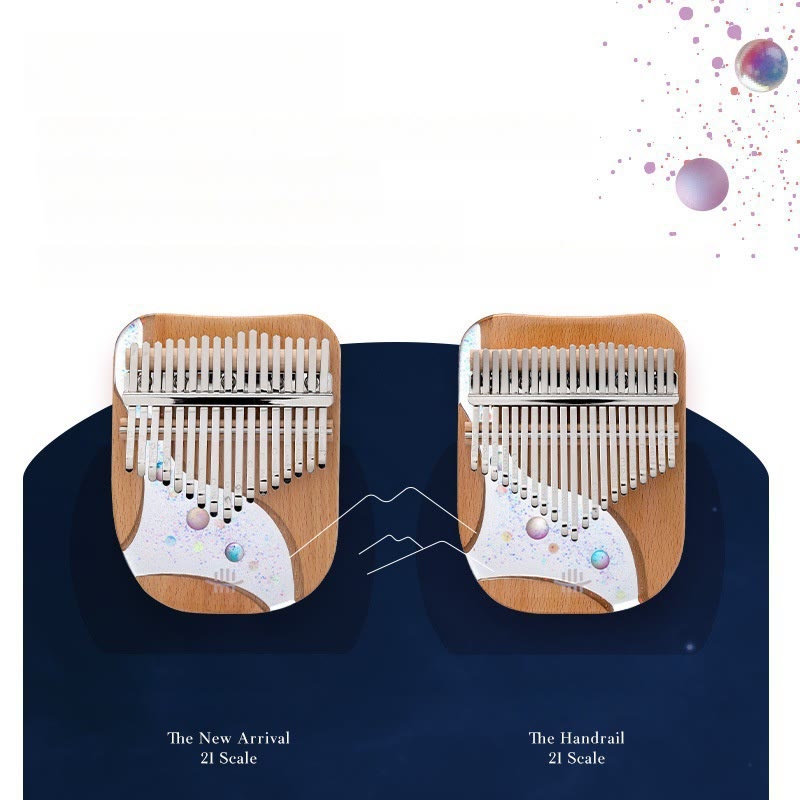 Buddha Stones Kalimba 17/21 Keys Thumb Piano Beech Wood Planet Universe Portable Finger Piano