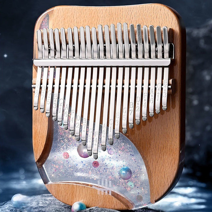 Buddha Stones Kalimba 17/21 Keys Thumb Piano Beech Wood Planet Universe Portable Finger Piano