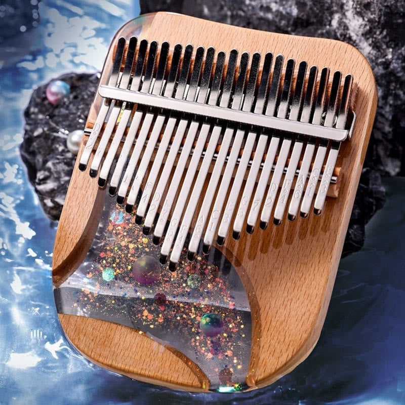 Buddha Stones Kalimba 17/21 Keys Thumb Piano Beech Wood Planet Universe Portable Finger Piano