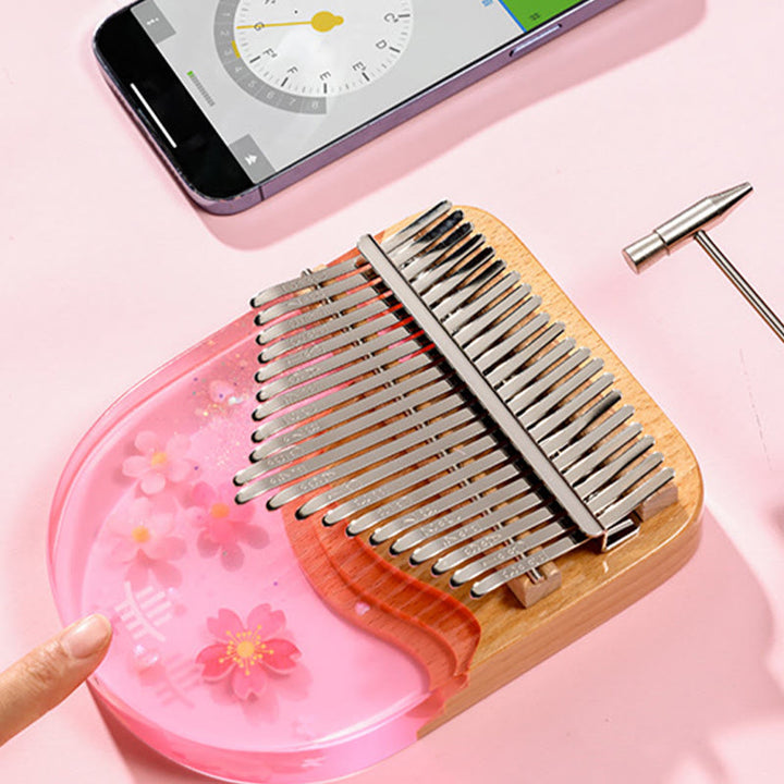 Buddha Stones Kalimba 17/21 Keys Thumb Piano Beech Wood Pink Cherry Portable Finger Piano