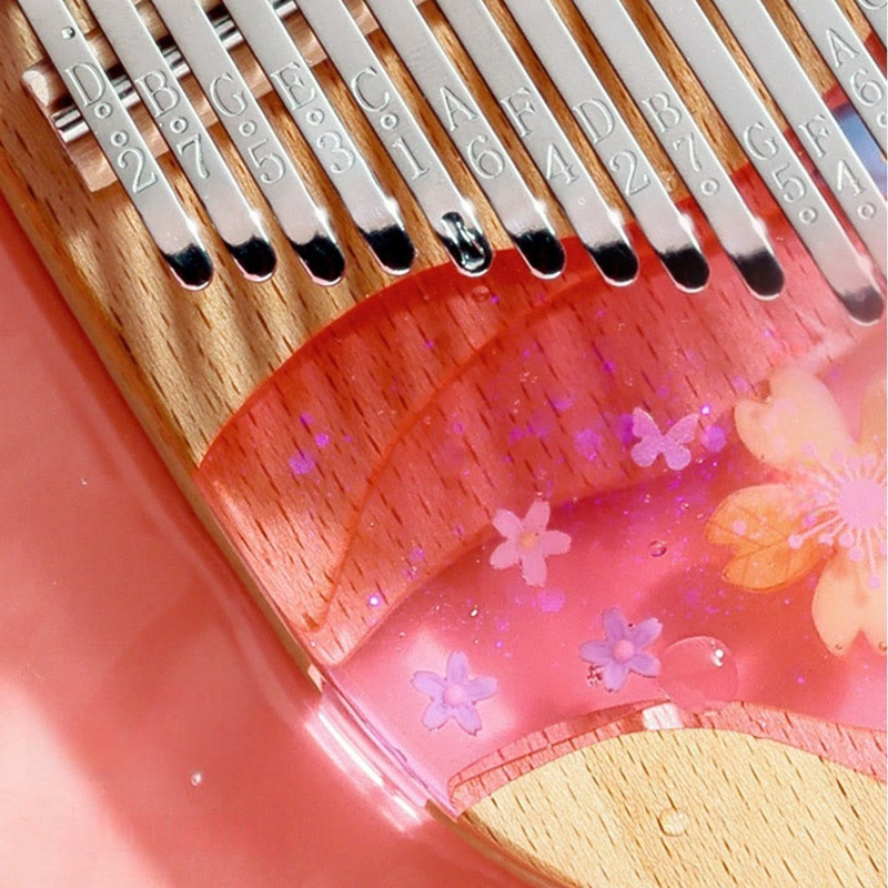 Buddha Stones Kalimba 17/21 Keys Thumb Piano Beech Wood Pink Cherry Portable Finger Piano