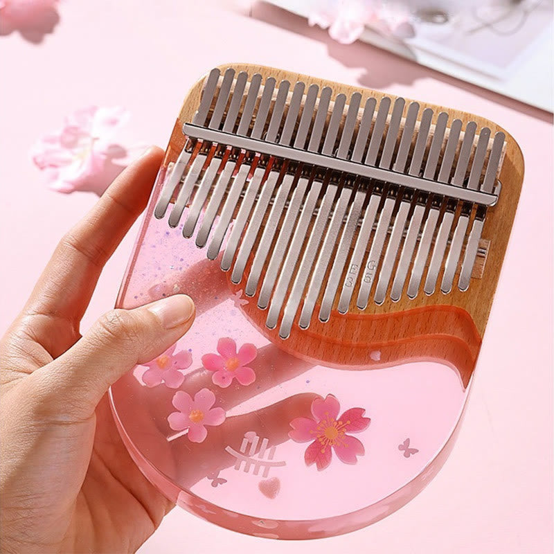 Buddha Stones Kalimba 17/21 Keys Thumb Piano Beech Wood Pink Cherry Portable Finger Piano