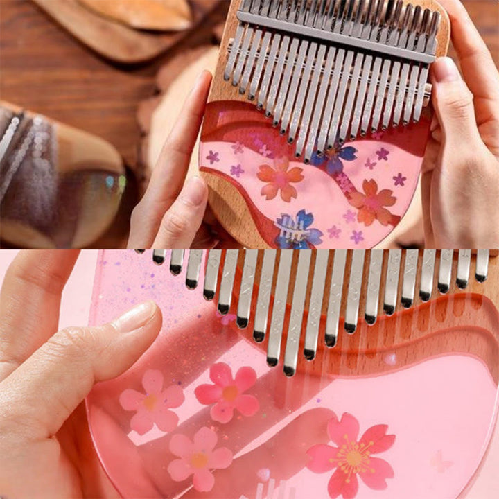 Buddha Stones Kalimba 17/21 Keys Thumb Piano Beech Wood Pink Cherry Portable Finger Piano